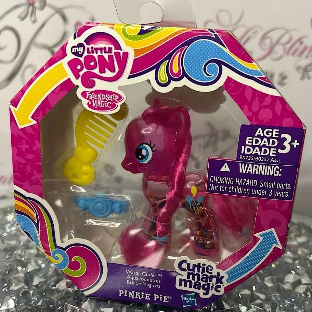 Little pony water cuties new in package clear pony with glitter inside rare